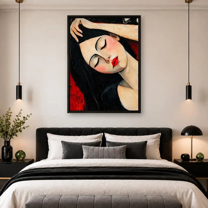 Reclining Woman With Red Lips Wall Art 4