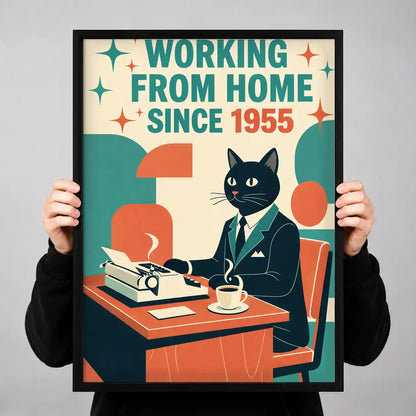Retro Typewriter Office Cat Wall Art 3