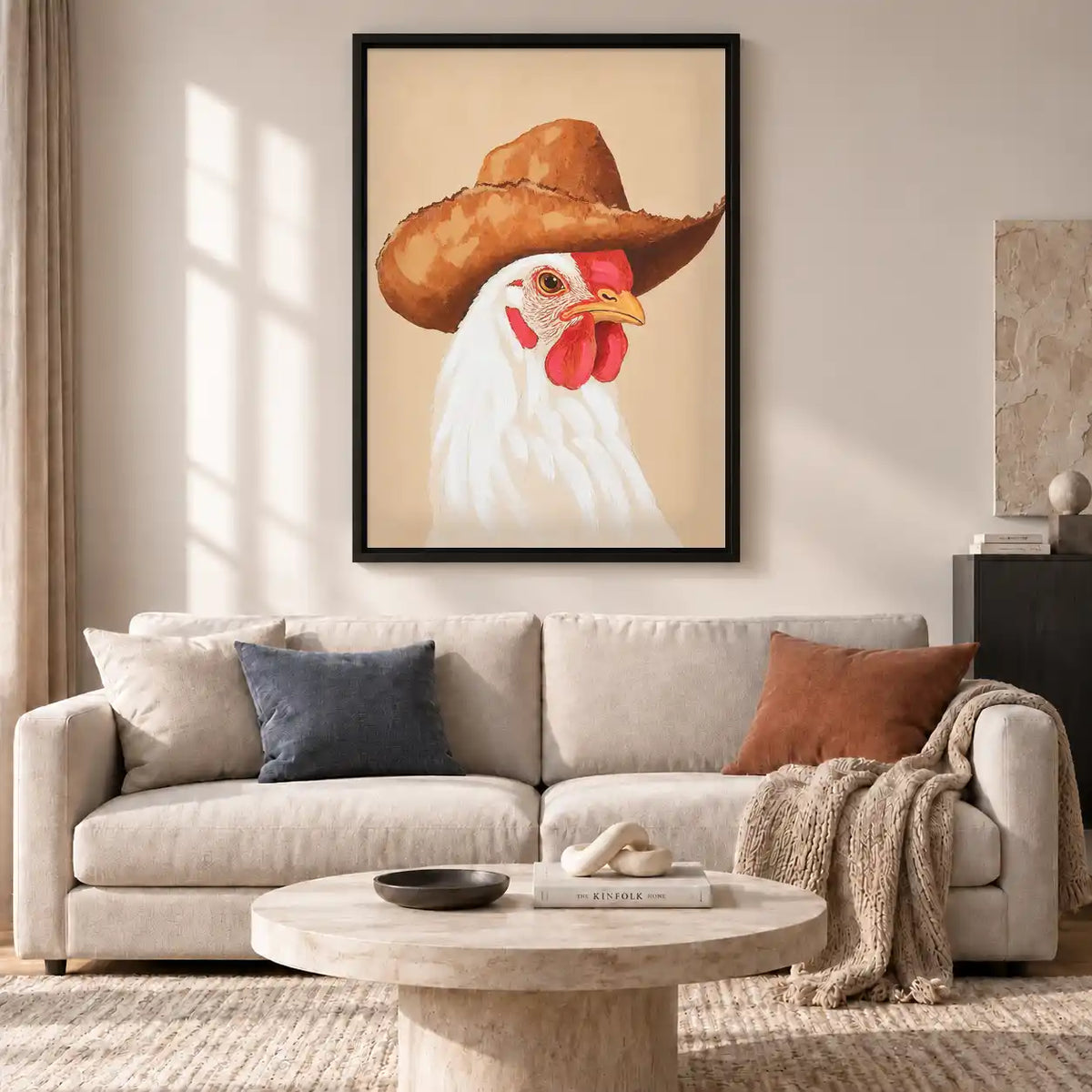 Rooster Wearing Cowboy Hat Wall Art 2