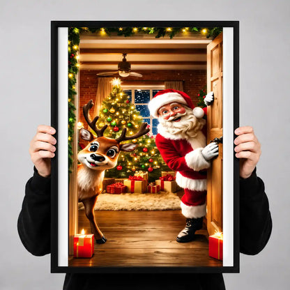 Santa And Reindeer Doorway Wall Art 3