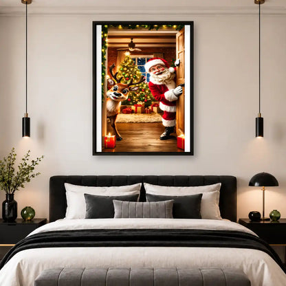 Santa And Reindeer Doorway Wall Art 4