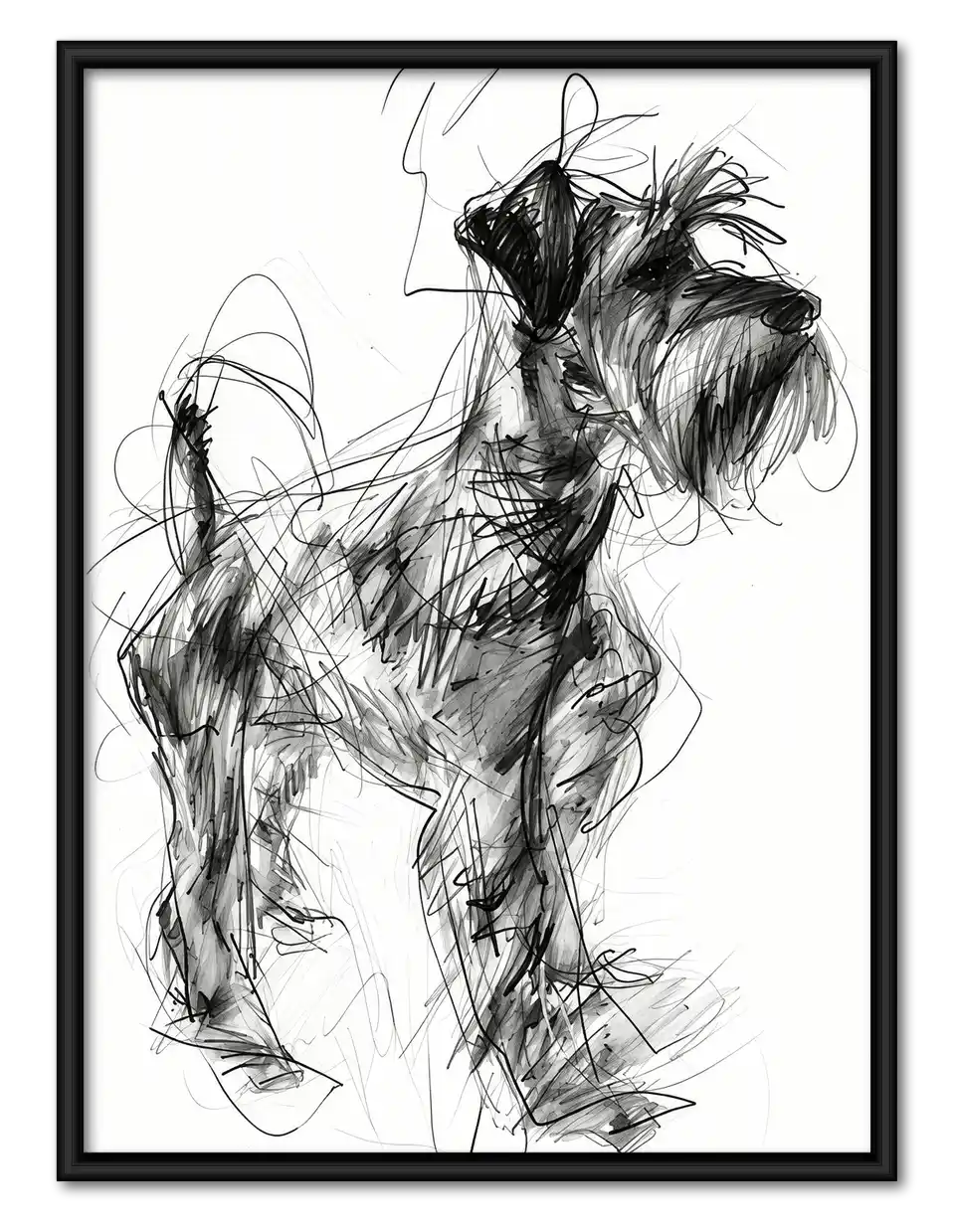 Schnauzer Scribble Sketch Wall Art 1