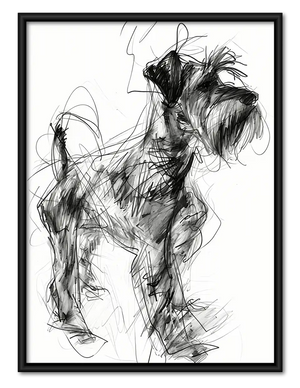 Schnauzer Scribble Sketch Wall Art