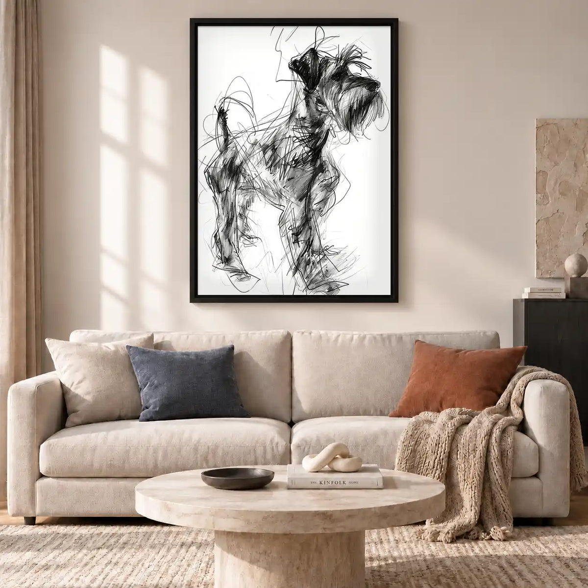 Schnauzer Scribble Sketch Wall Art 2
