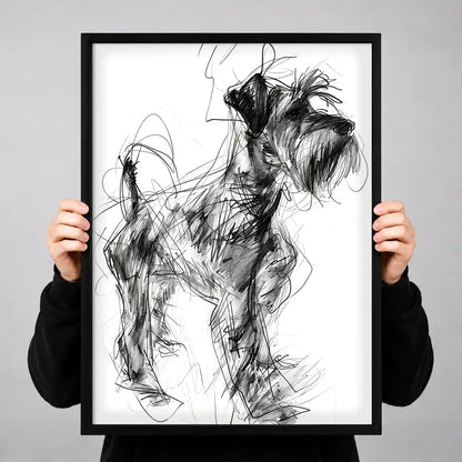 Schnauzer Scribble Sketch Wall Art 3