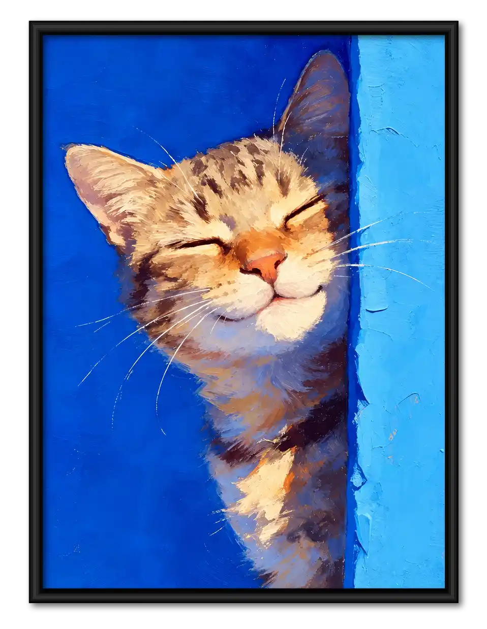 Smiling Tabby In Blue Doorway Wall Art 1