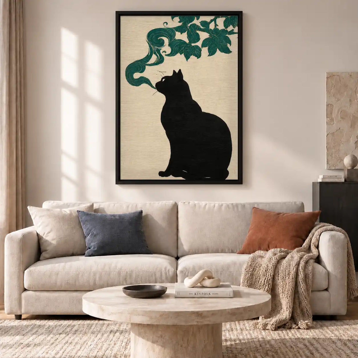 Smoking Black Cat Silhouette Wall Art 2