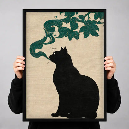 Smoking Black Cat Silhouette Wall Art 3