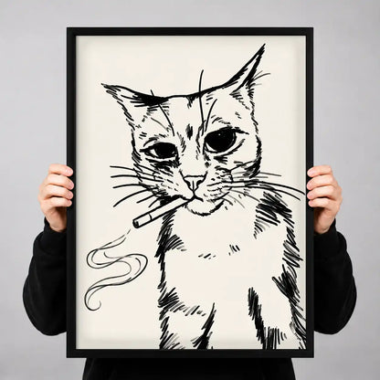 Smoking Cat With Yarn Wall Art 3