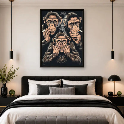 Smoking Three Wise Apes Wall Art 4