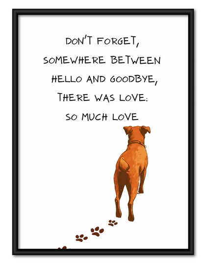 So Much Love Pet Memorial Wall Art