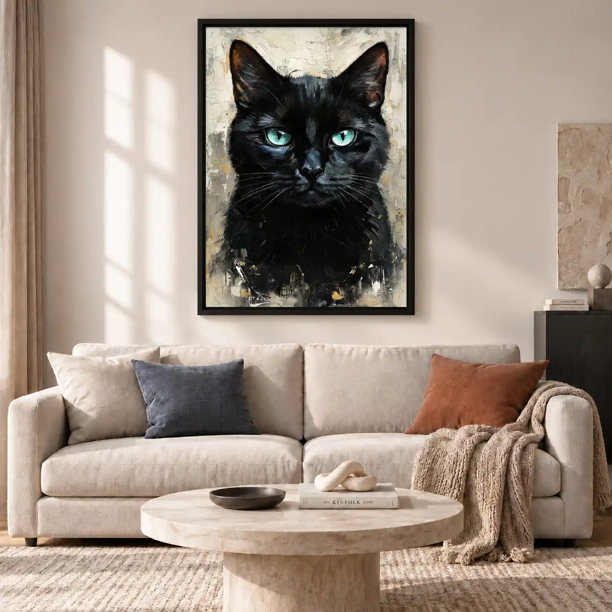 Sophisticated Black Cat Portrait Wall Art 2