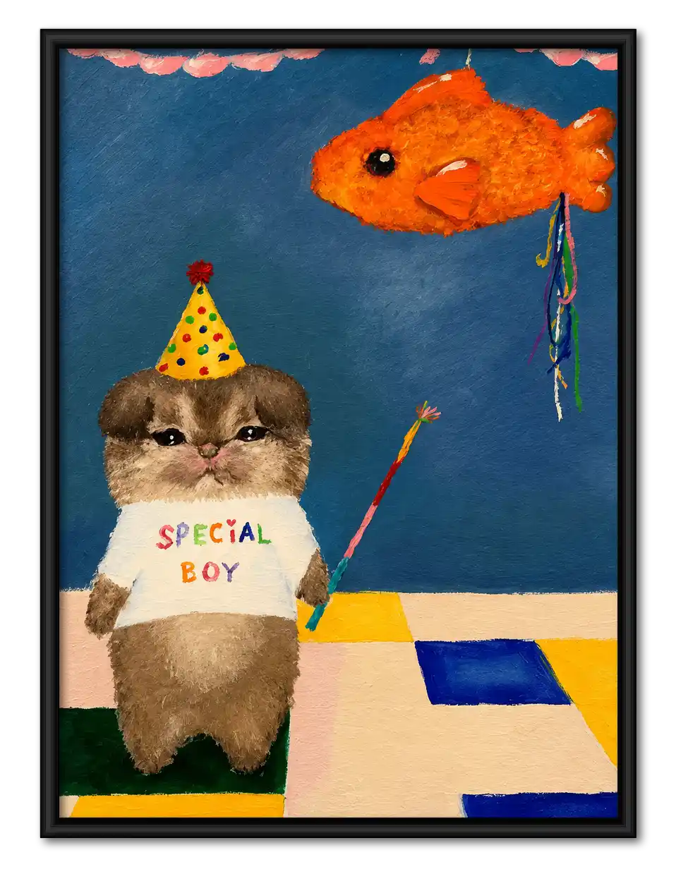 Special Boy Cat Party Wall Art 1