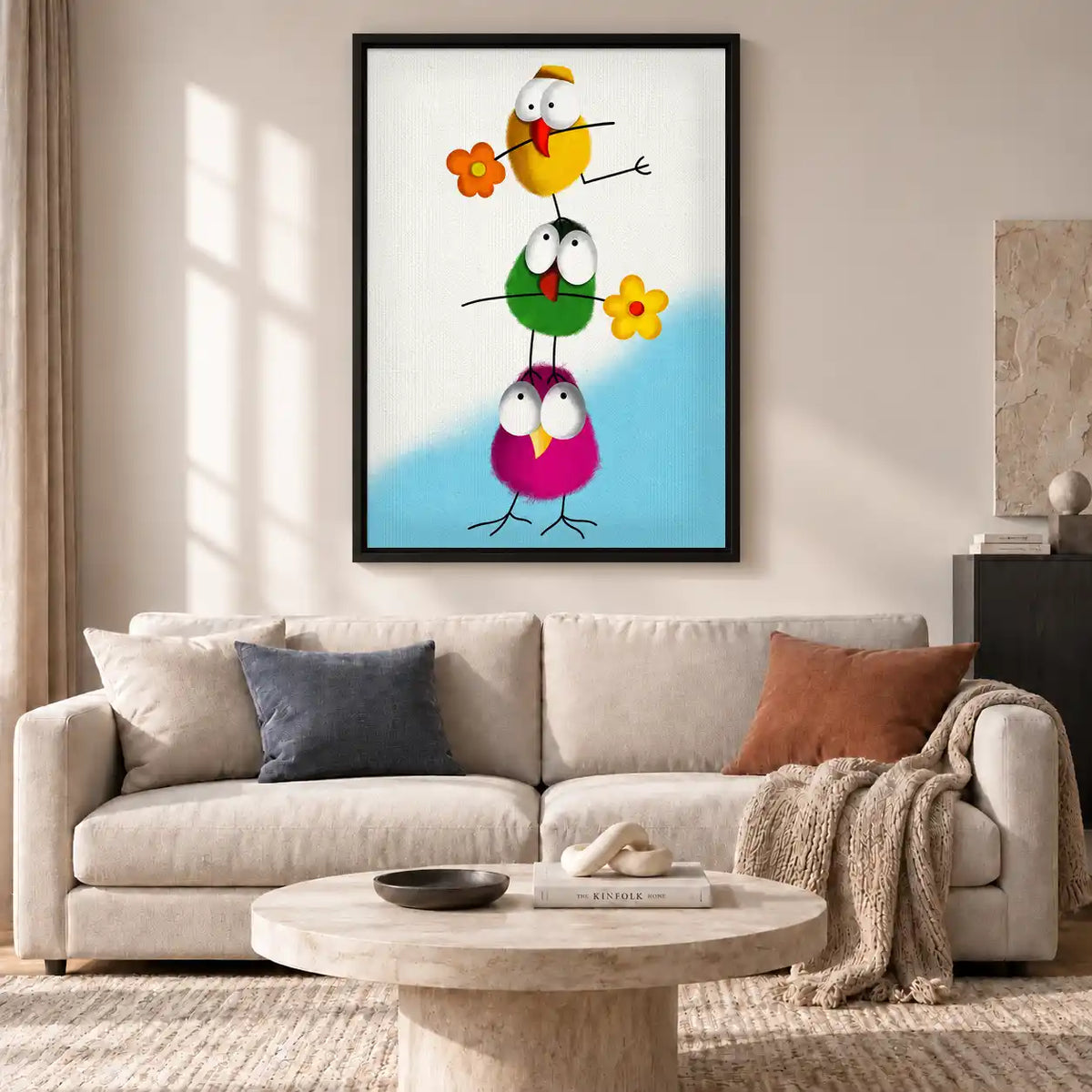 Stacked Colorful Birds Wall Art 2