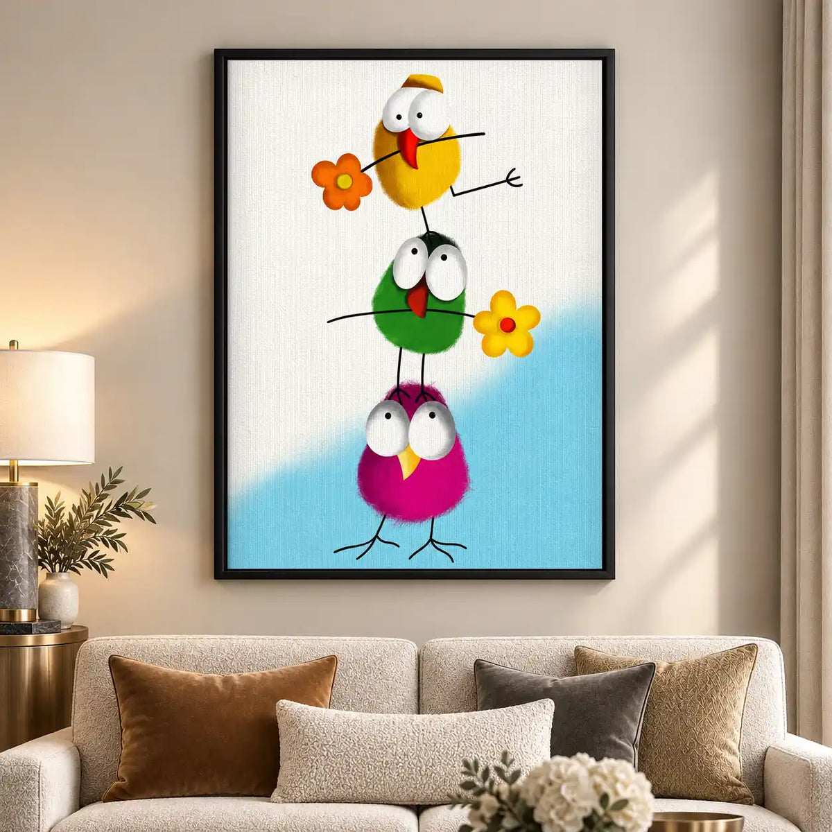 Stacked Colorful Birds Wall Art 5