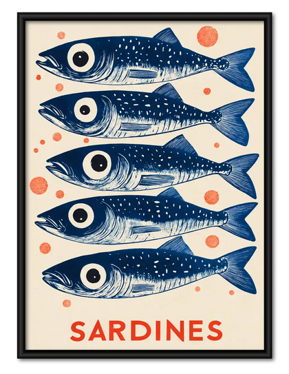 Stacked Sardines Poster Wall Art