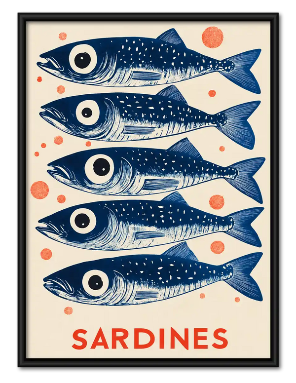 Stacked Sardines Poster Wall Art