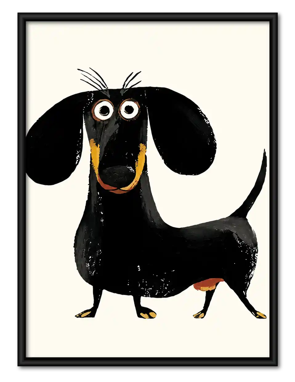 Standing Cartoon Dachshund Wall Art 1