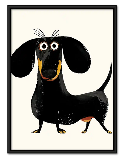 Standing Cartoon Dachshund Wall Art 1