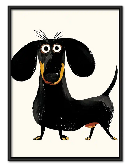 Standing Cartoon Dachshund Wall Art