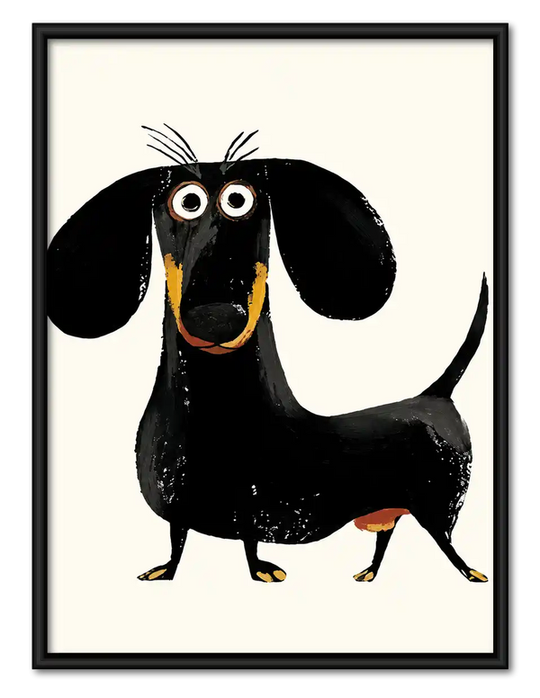 Standing Cartoon Dachshund Wall Art