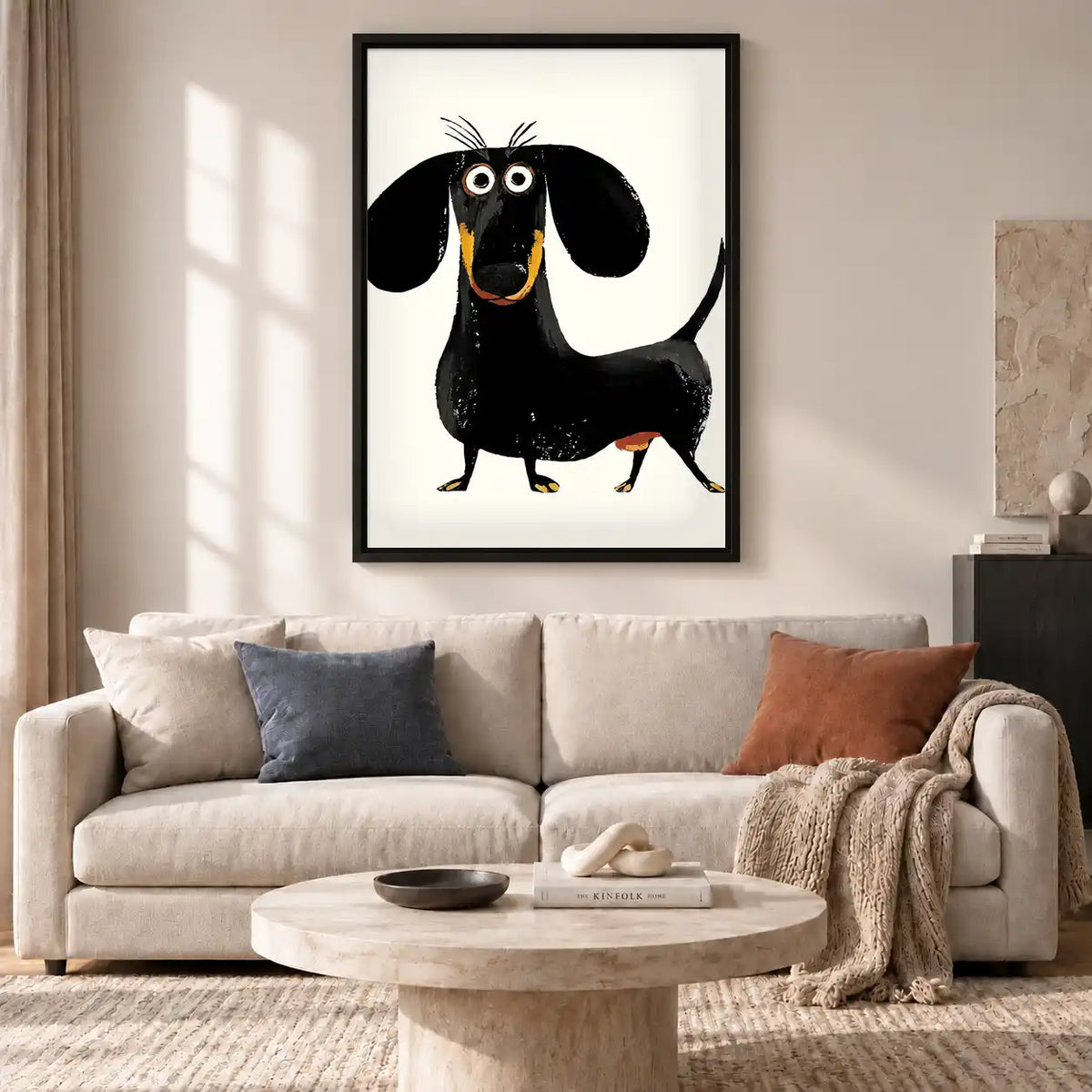 Standing Cartoon Dachshund Wall Art 2