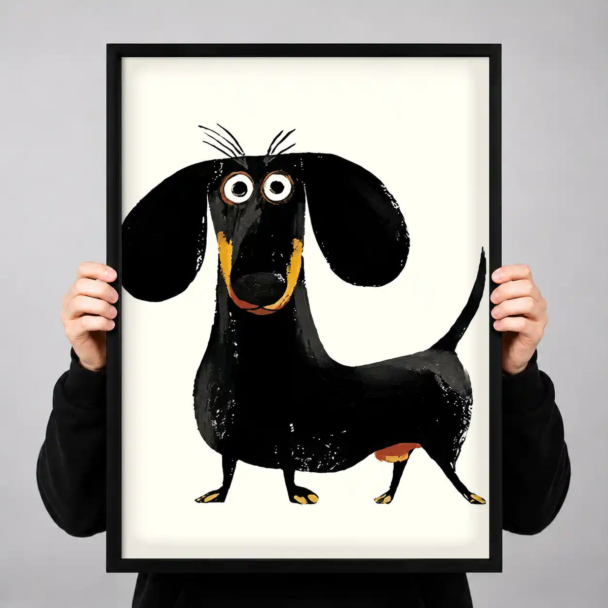 Standing Cartoon Dachshund Wall Art 3