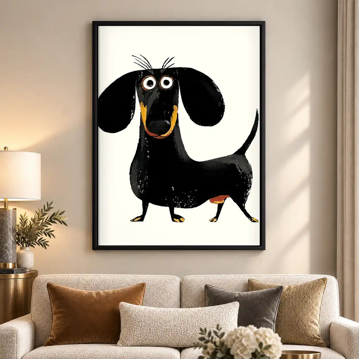 Standing Cartoon Dachshund Wall Art 5