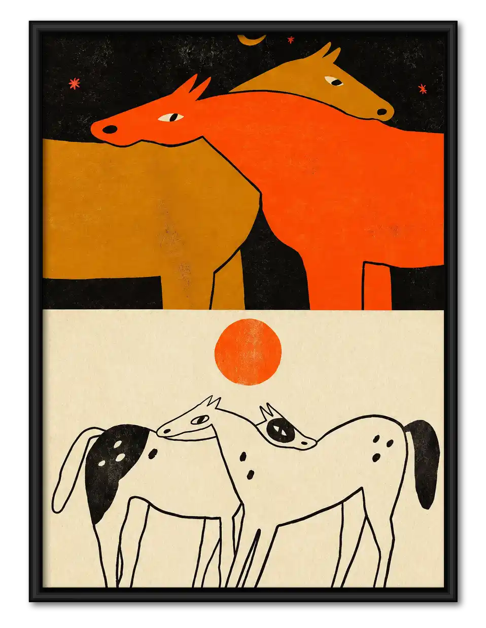 Sun And Moon Horse Duos Wall Art 1