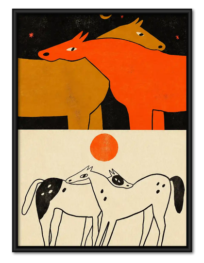 Sun And Moon Horse Duos Wall Art