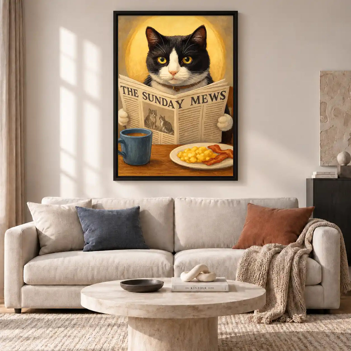 Sunday Mews Breakfast Cat Wall Art 2