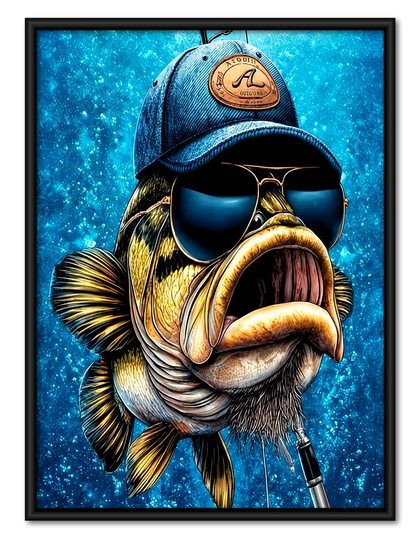 Sunglasses Fish Portrait Wall Art