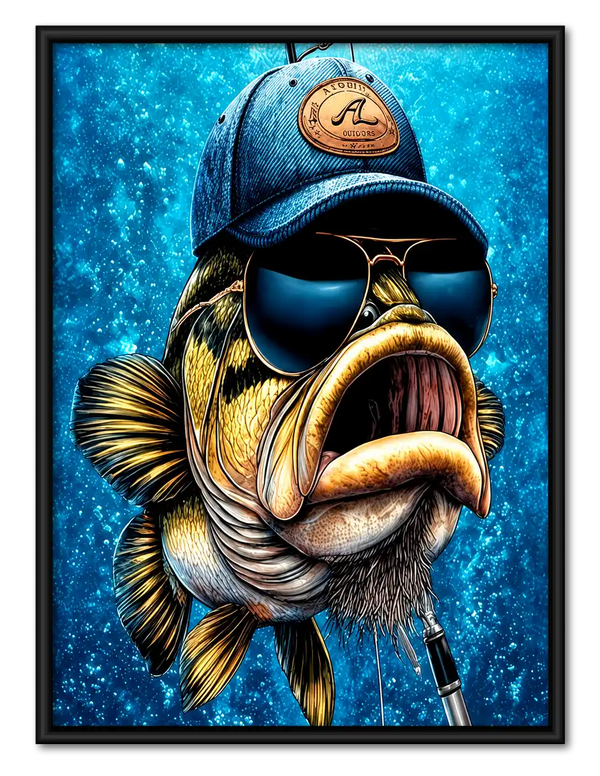 Sunglasses Fish Portrait Wall Art