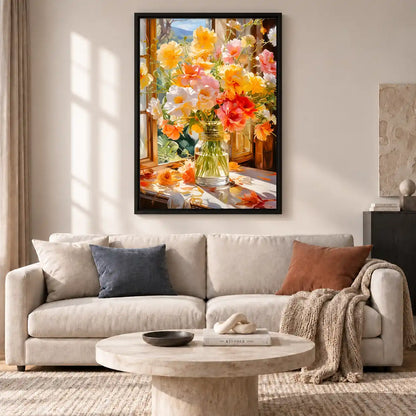 Sunlit Window Flower Vase Wall Art 2
