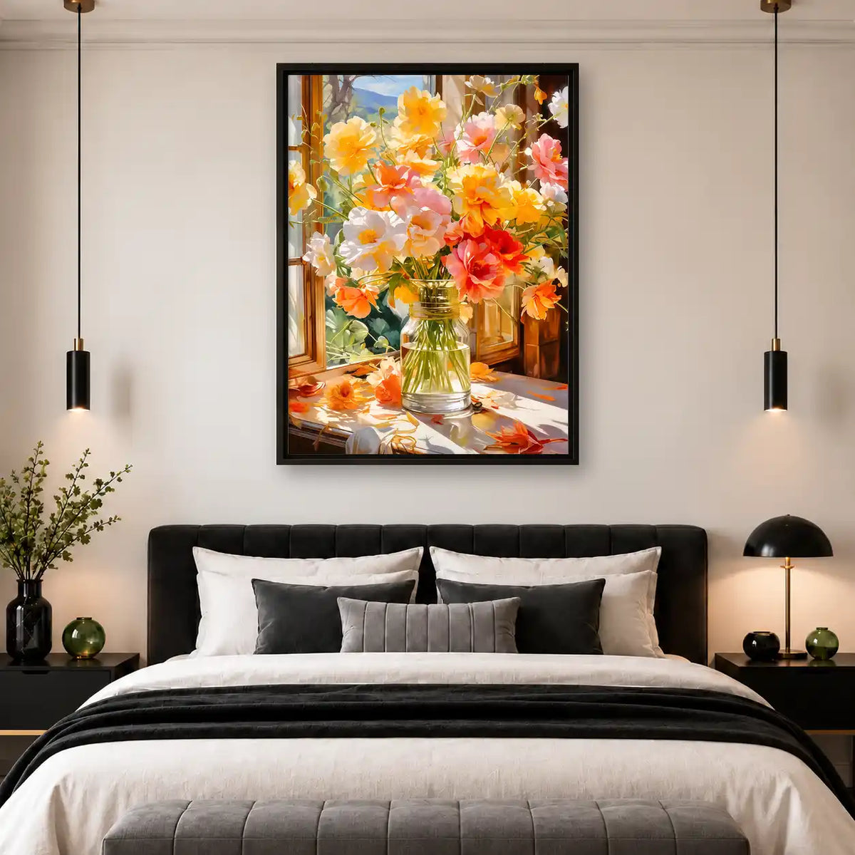 Sunlit Window Flower Vase Wall Art 4