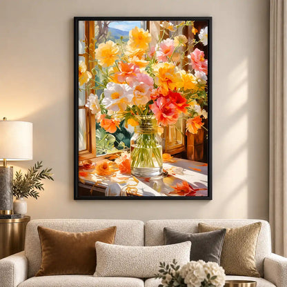 Sunlit Window Flower Vase Wall Art 5