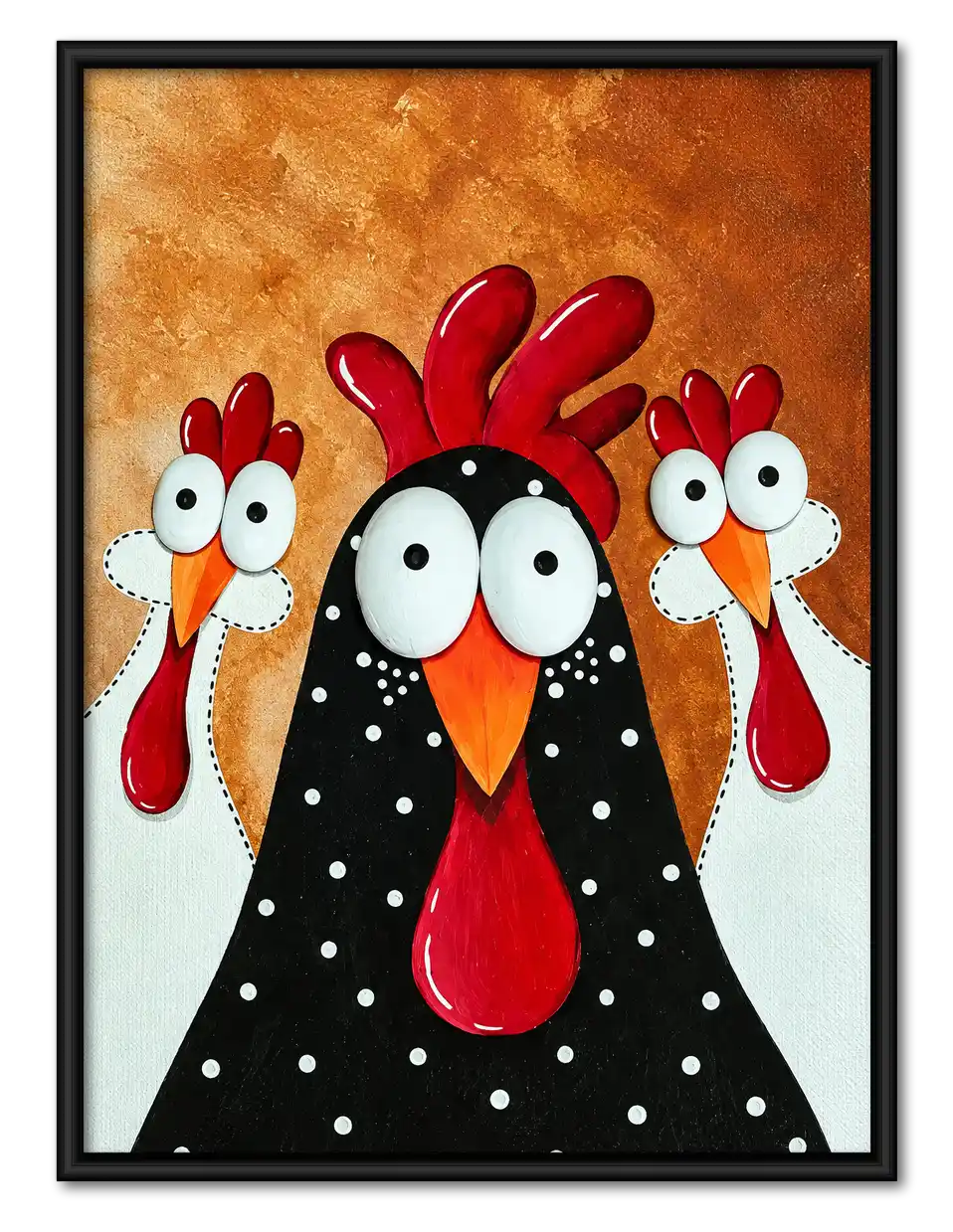 Surprised Rooster Family Wall Art 1