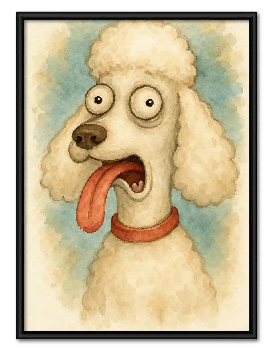 Surprised White Poodle Wall Art 1