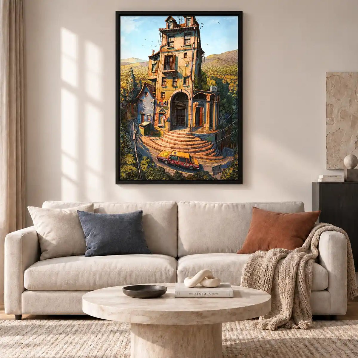 Surreal Towering Country House Wall Art 2