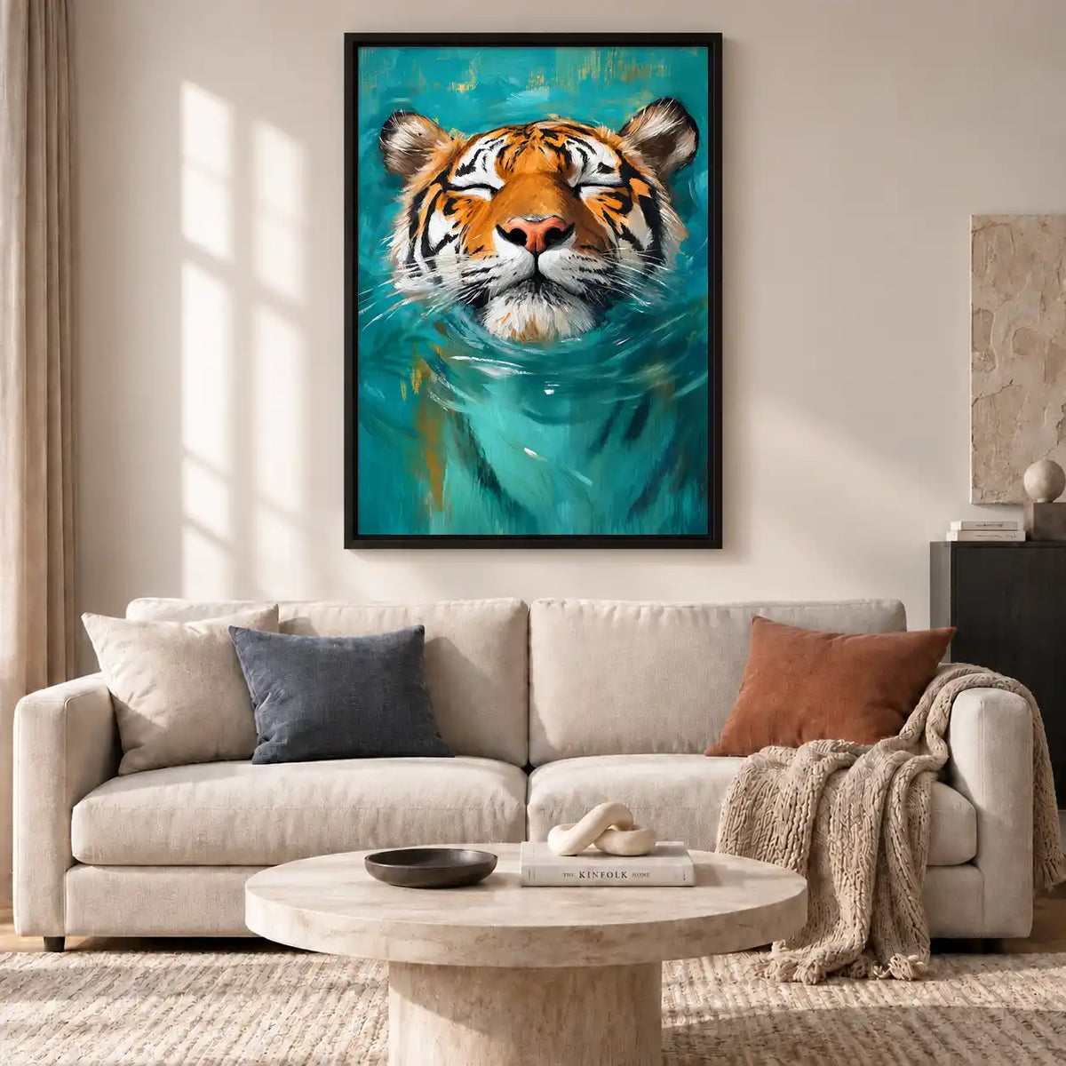 Swimming Tiger Portrait Wall Art 2