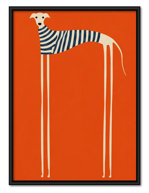 Tall Greyhound In Striped Sweater Wall Art