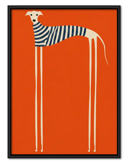 Tall Greyhound In Striped Sweater Wall Art