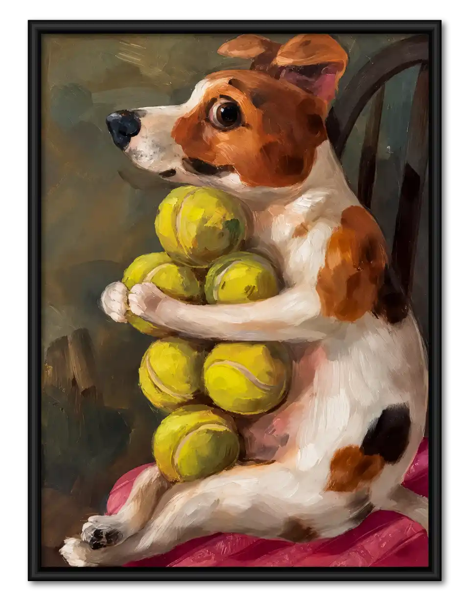 Terrier Holding Tennis Balls Wall Art 1