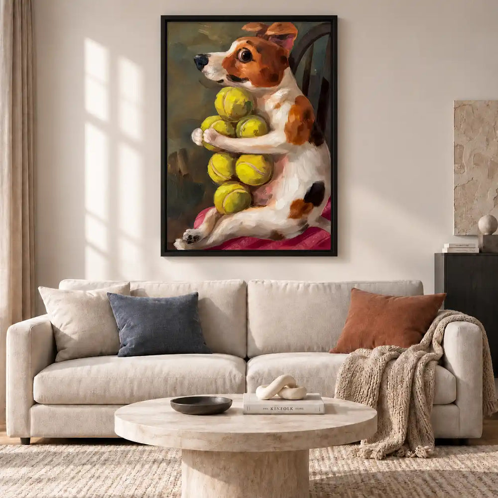 Terrier Holding Tennis Balls Wall Art 2