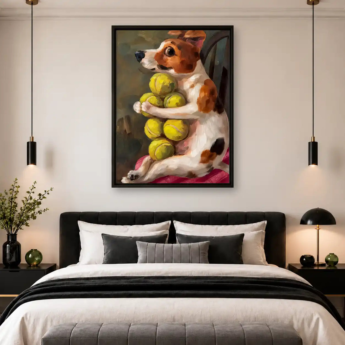 Terrier Holding Tennis Balls Wall Art 4