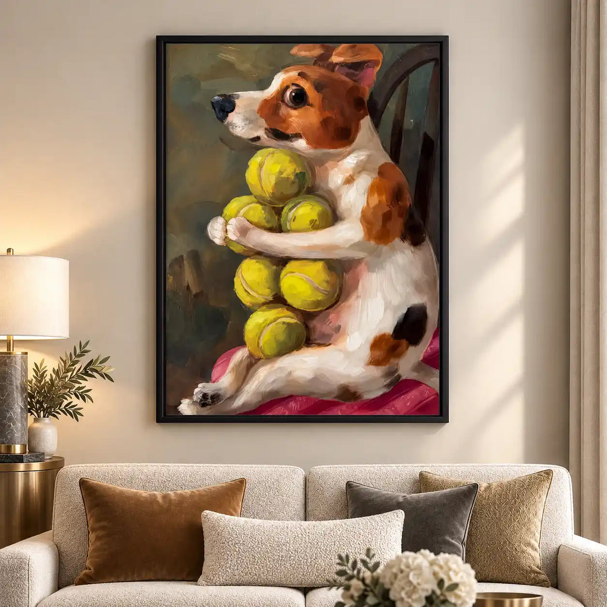 Terrier Holding Tennis Balls Wall Art 5