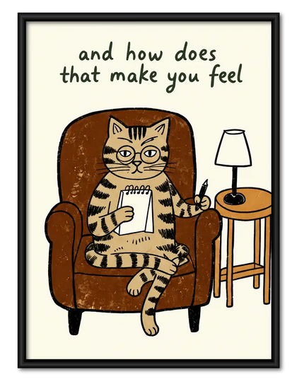 Therapist Cat Quote Wall Art