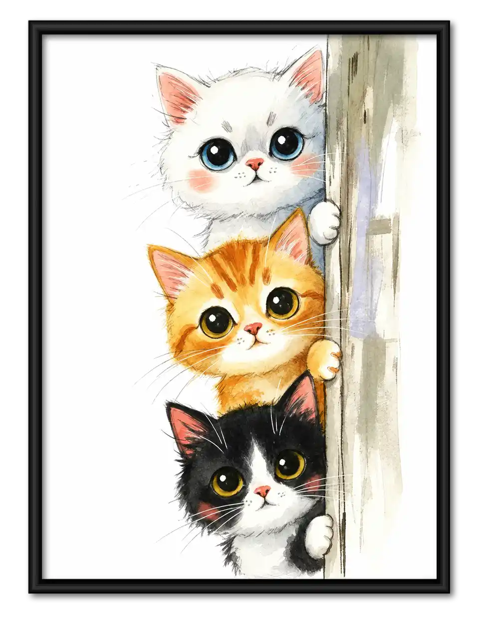 Three Peeking Kittens Wall Art 1