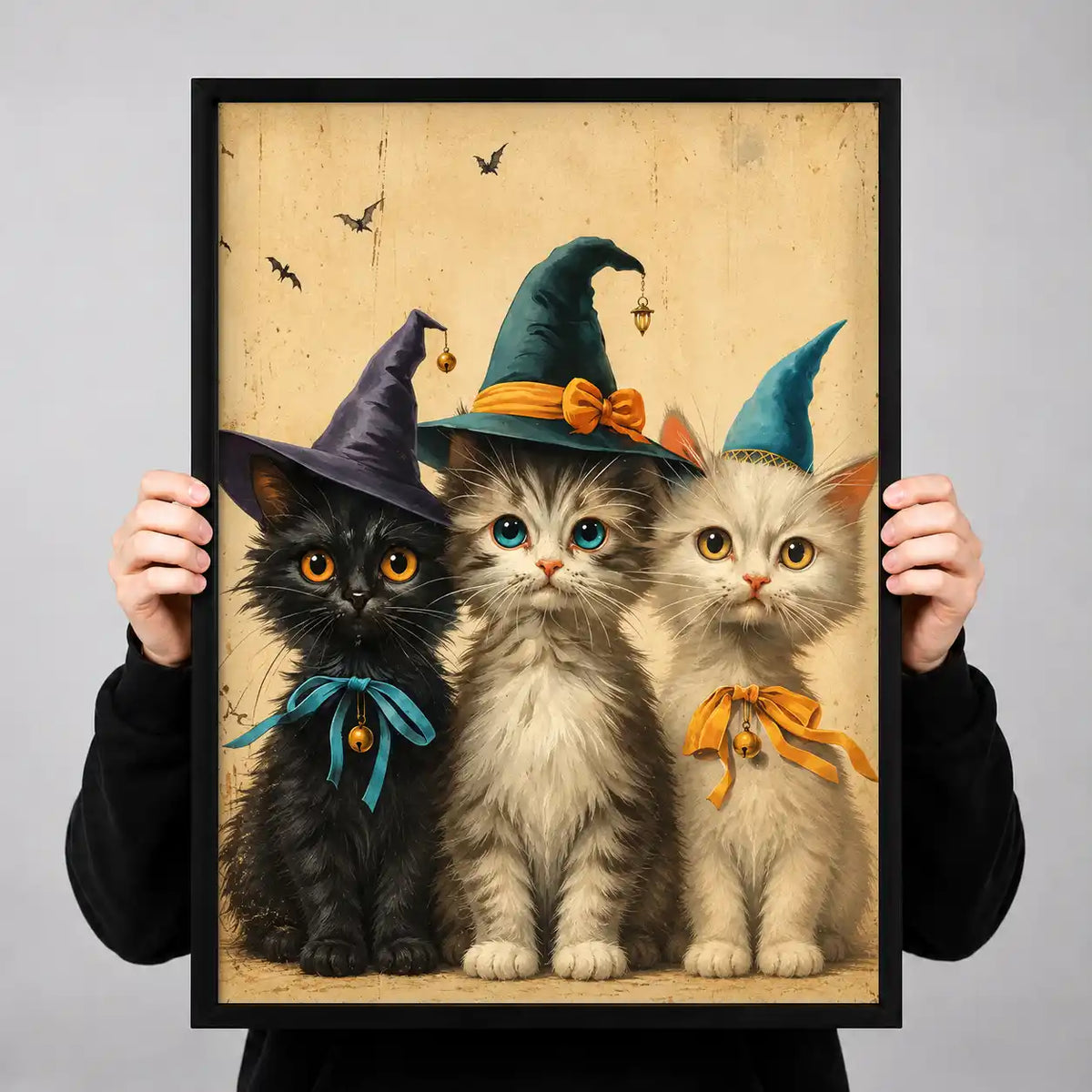 Three Witch Hat Kittens Wall Art 3