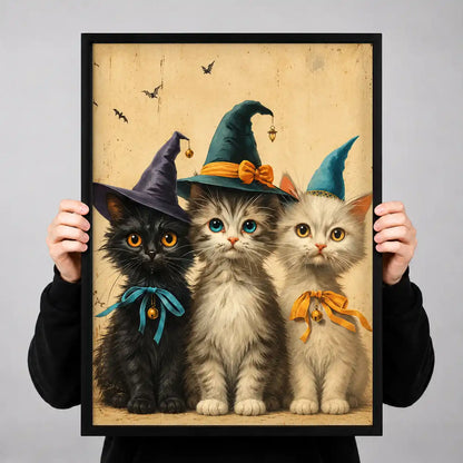 Three Witch Hat Kittens Wall Art 3